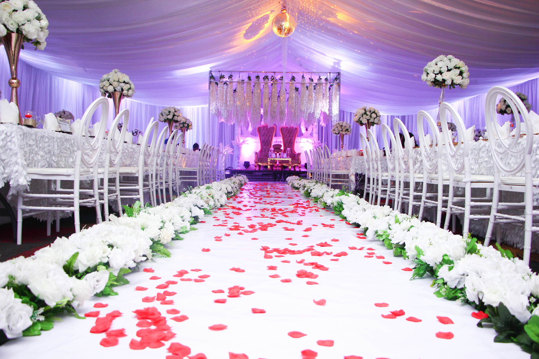 Hall Decorated for Wedding